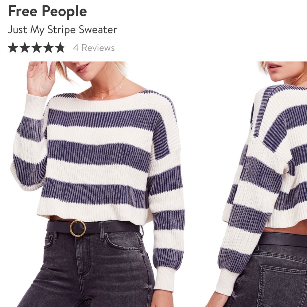 Free People Just My Stripe Sweater
